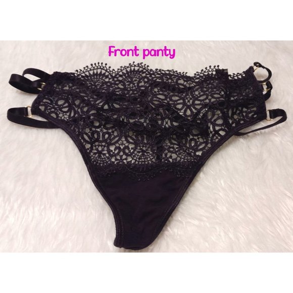 NWOT Dreamgirl Venise Embroidery Underwire Bra and G-string Set Lingerie Sz M - Picture 6 of 7